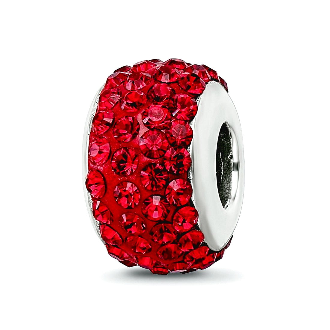 Sterling Silver Reflections Scarlet Full Preciosa Crystal Bead
