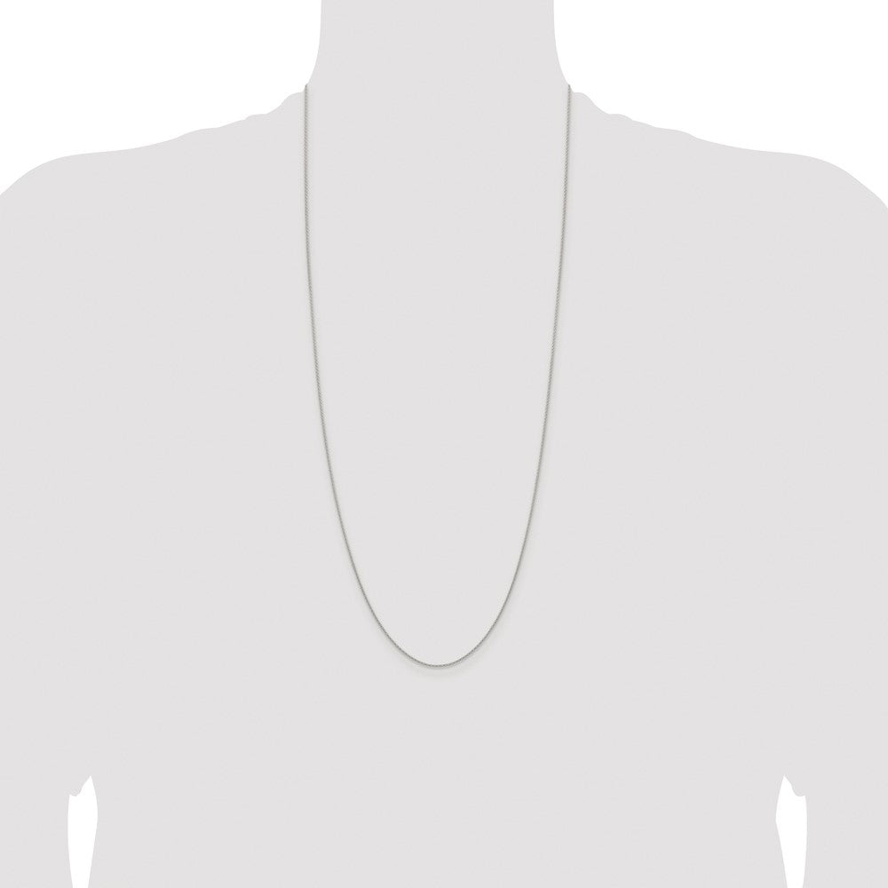 Sterling Silver Rhodium-plated .95mm Diamond-cut Round Spiga Chain