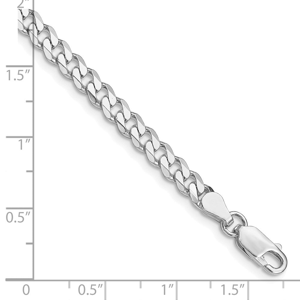 Sterling Silver Rhodium-plated 4.5mm Curb Chain 7 inches