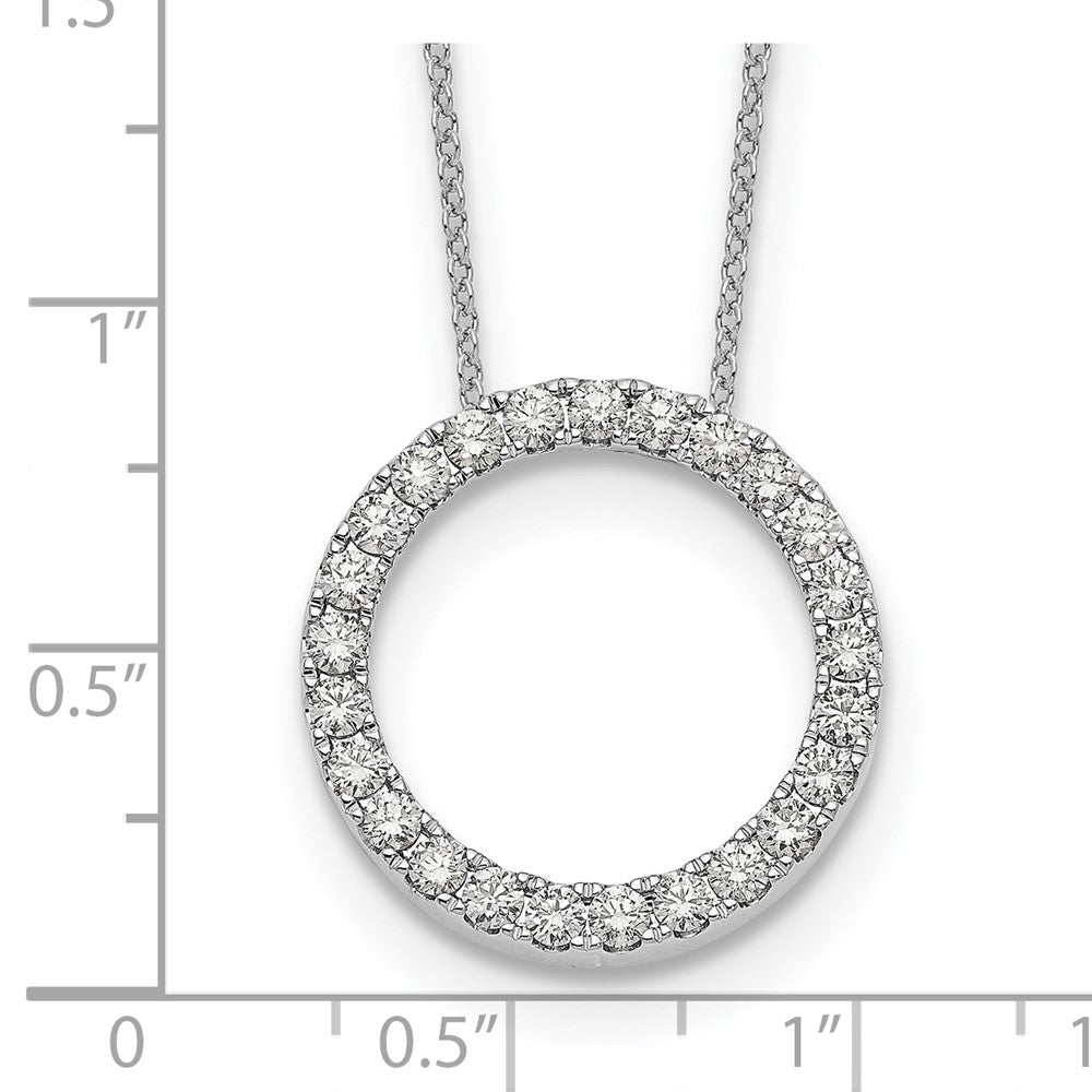 True Origin 14k White Gold 1 carat Lab Grown Diamond VS DEF 18 inch Eternity Pendant Necklace