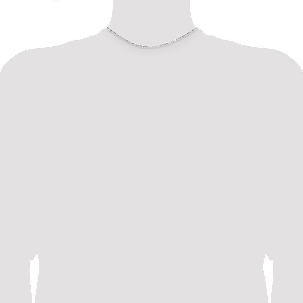 Sterling Silver Rhodium-plated 1.5mm Diamond-cut Cable Chain