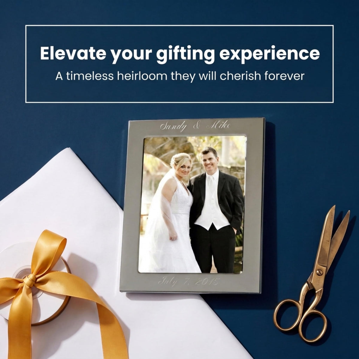 Creative Gifts International 023118 8 x 10 in. Nickel Plated Silhoutte Photo Frame - Green