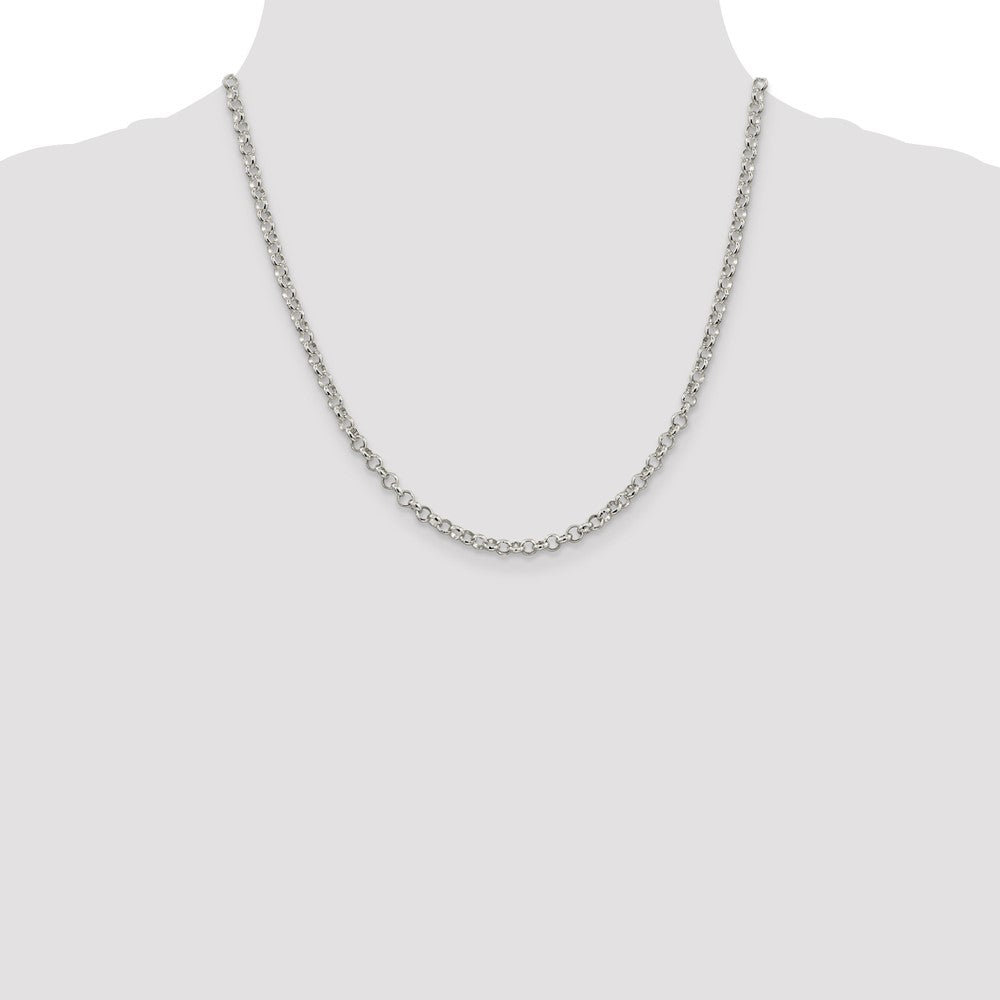 Sterling Silver 4mm Rolo Chain 20 Inches