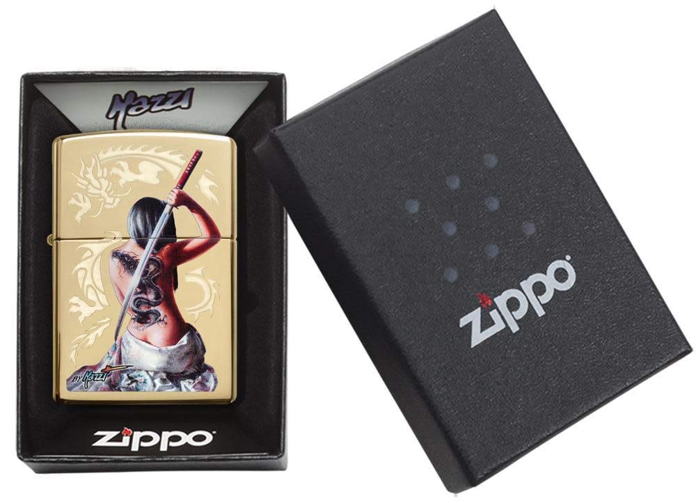Zippo Mazzi Dragon Girl High Polish Brass Pocket Lighter