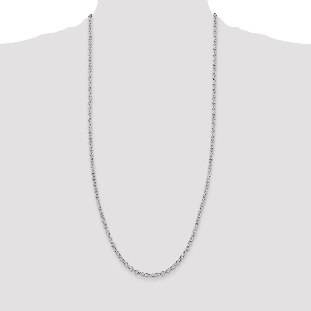 Sterling Silver 3.75mm Oval Cable Chain 30 Inches