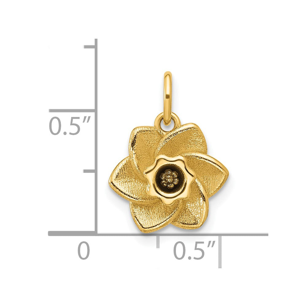 14K Polished Daffodil Flower Pendant