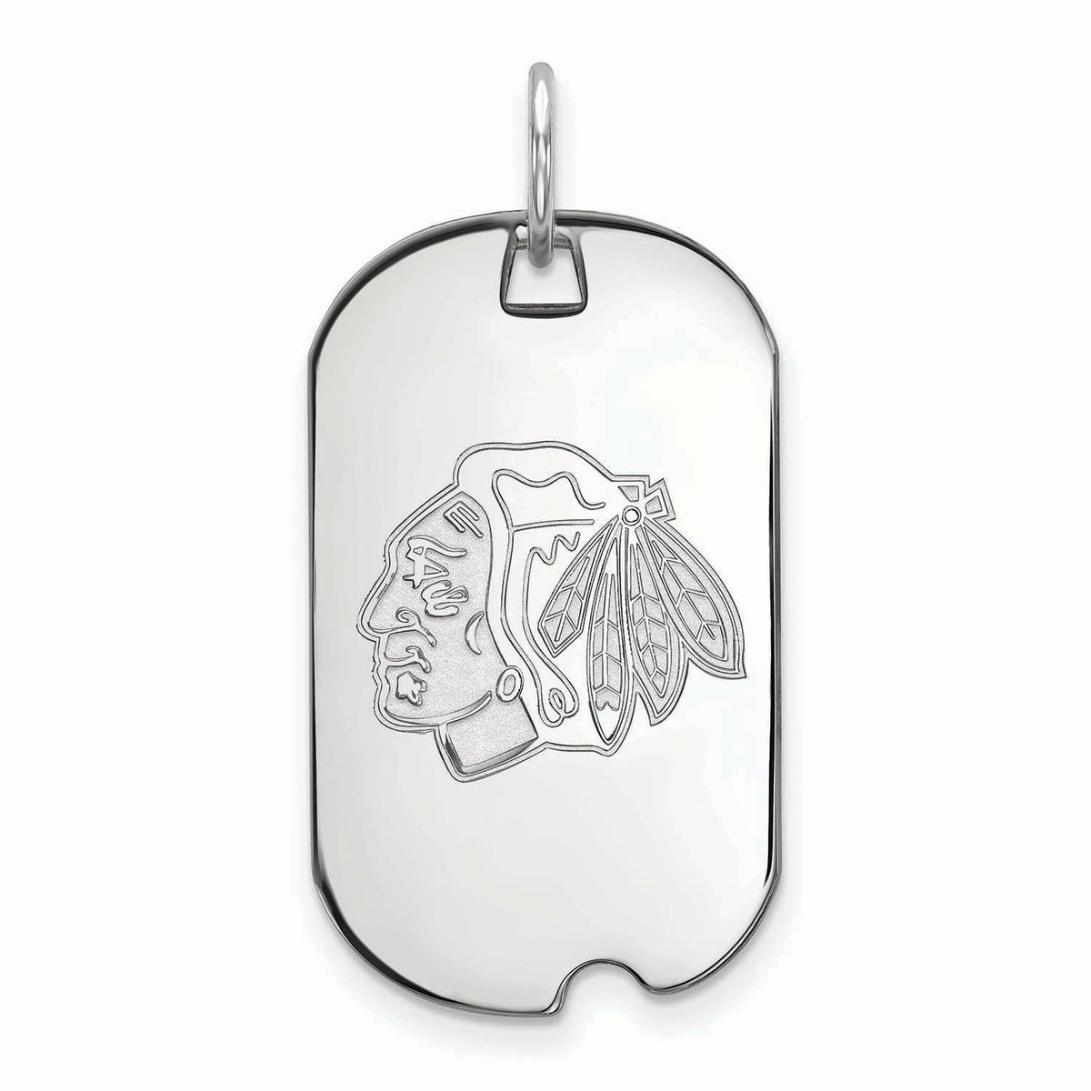 Women's Blackhawks Sterling Silver Small Dog Tag