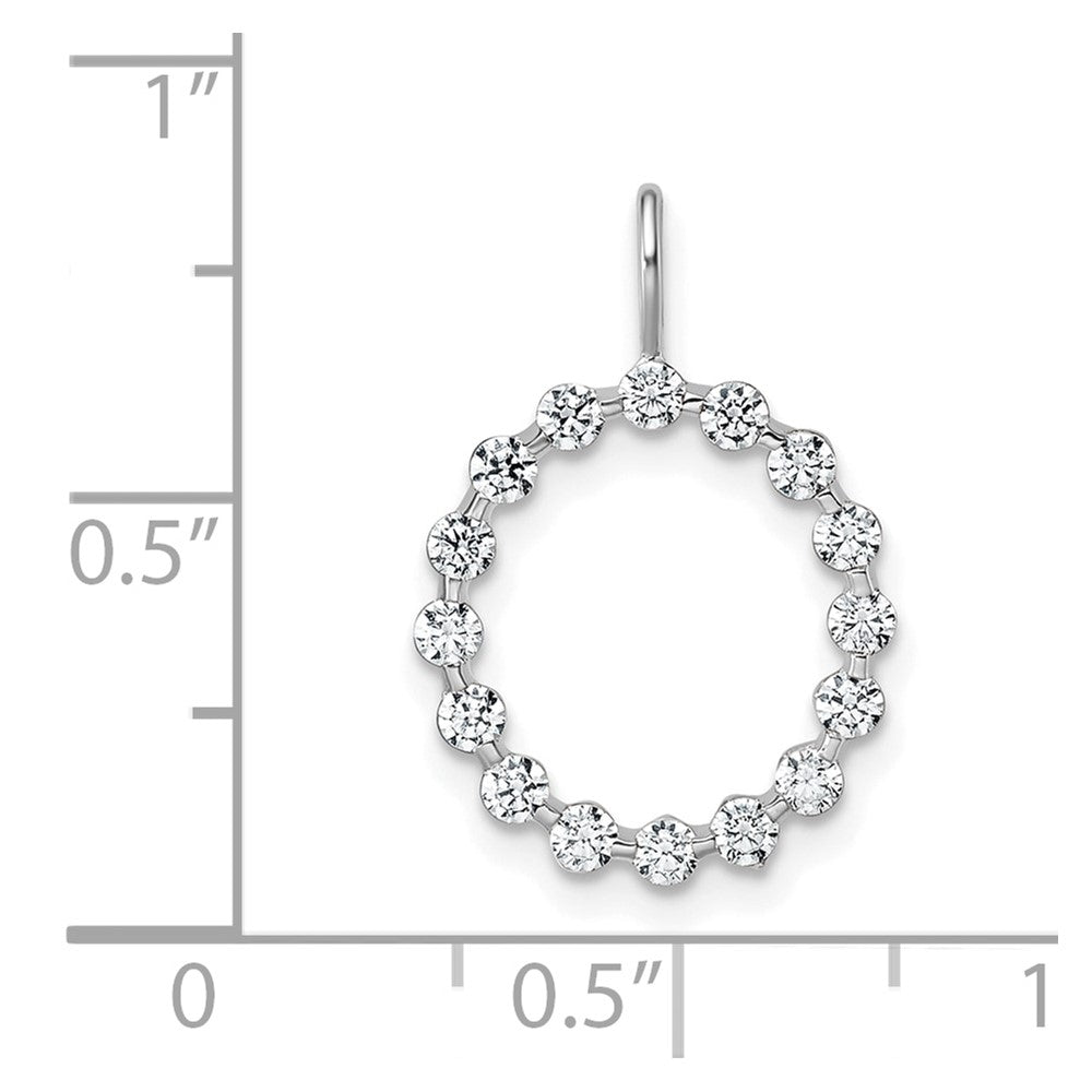 True Origin 14k White Gold 1/2 carat Lab Grown Diamond VS DEF Alphabet O Pendant