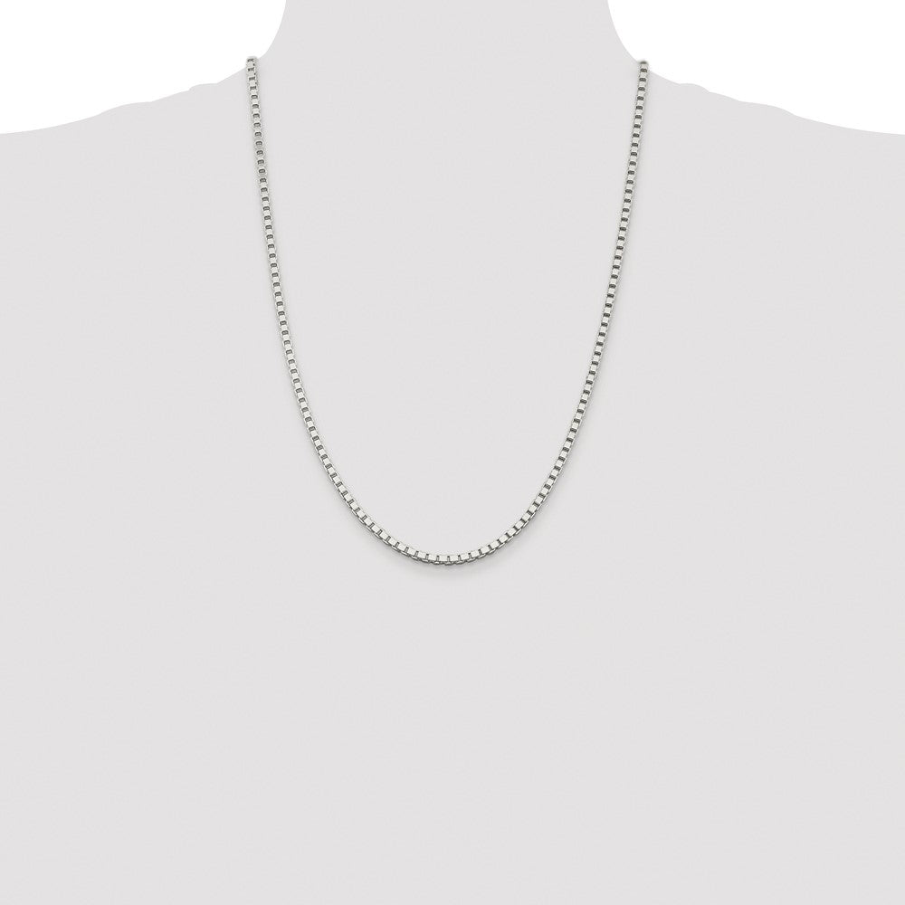 Sterling Silver Rhodium-plated 3mm Box Chain
