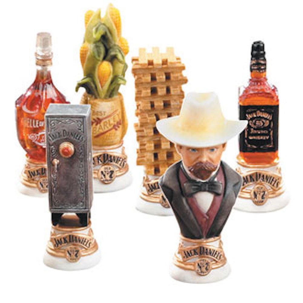 Jack Daniel's Hand Finished Wooden Lynchburg Chess Set with Cast Resin Detailed Chessmen That Store Inside Board Q-GM16115