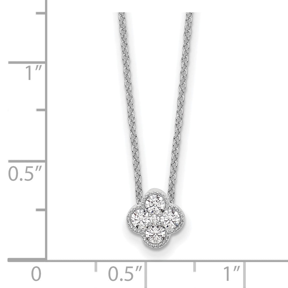 10k White Gold 1/4 carat Lab Grown Diamond VS/SI+ G+ Complete 18 inch Bloom Pendant Necklace