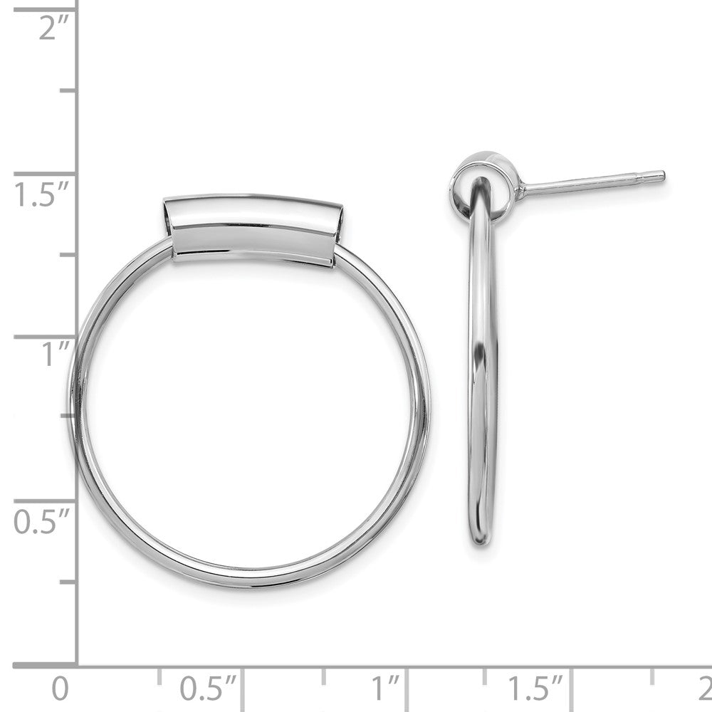 Sterling Silver Rhodium-plated Polished Post Dangle Earrings