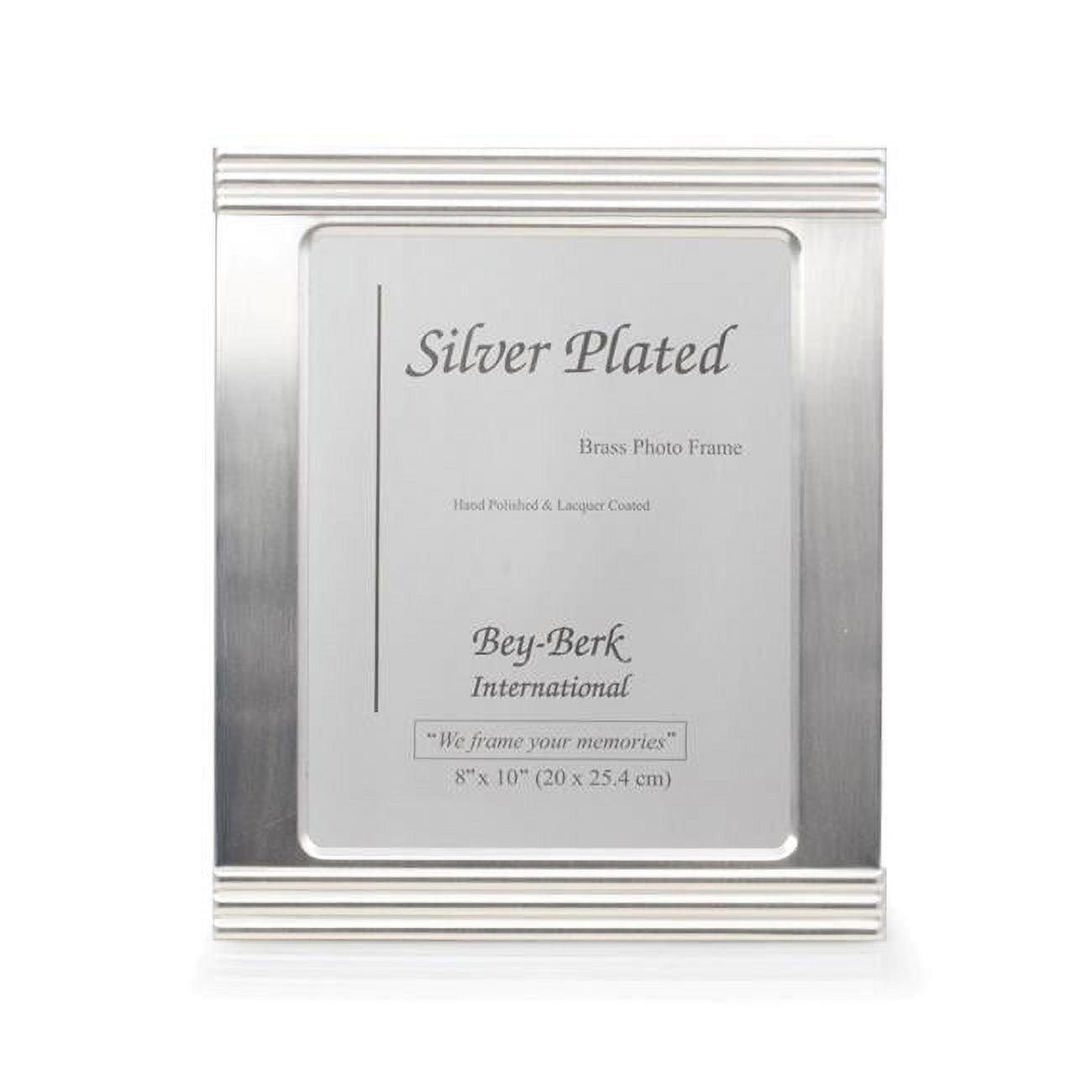 Bey-Berk International SF172-12 Brushed Metal 8 x 10 in. Picture Frame with Easel Back, Silver - 12.50 x 10.50 x 0.25 in.