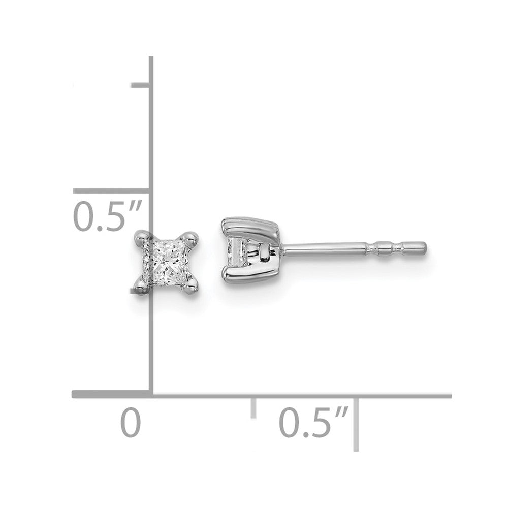 14k White Gold 3/8 ctw Lab Grown Diamond VS+ F+ Princess 4 Prong Heavy Wt. Stud Earrings