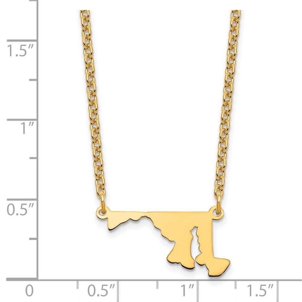 Sterling Silver/Gold-plated Maryland State Necklace
