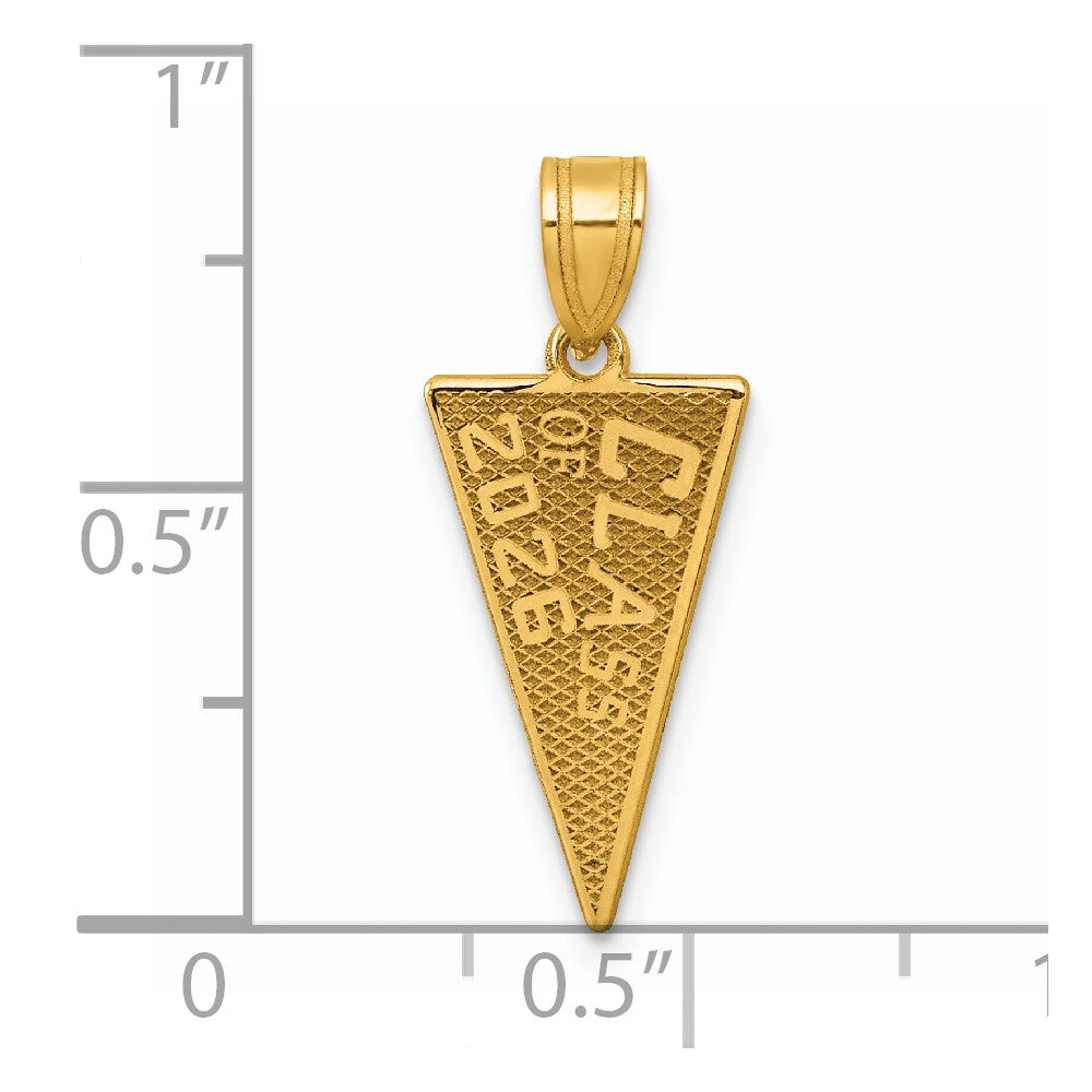 14K Class Of 2026 Rally Flag / Graduation Charm