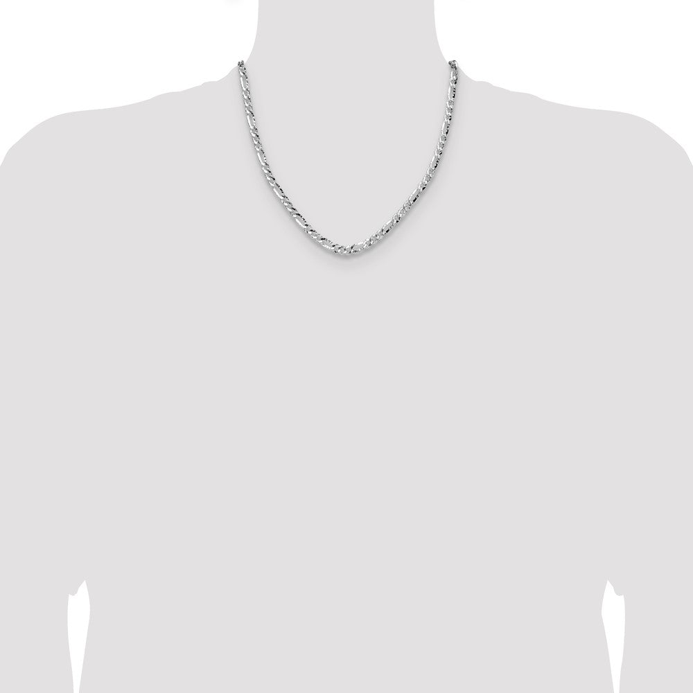 Sterling Silver 4.75mm Hammered Figaro Chain