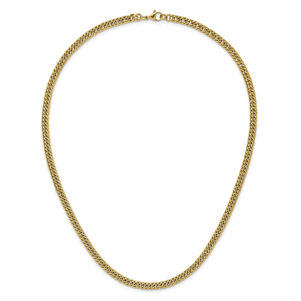 Chisel Stainless Steel Polished Yellow IP-plated 5mm 20 inch Double Curb Chain