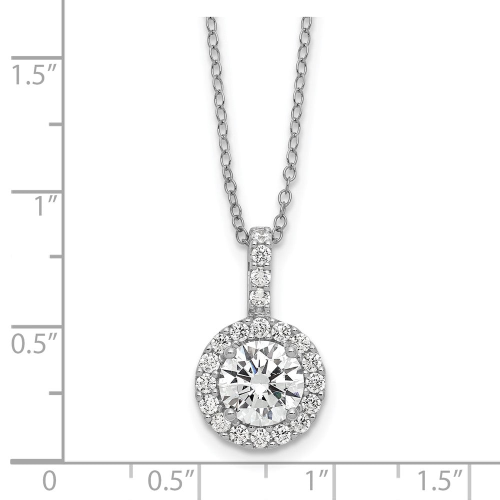Sterling Silver Rhodium-plated Diamonore Halo 18inch Chain