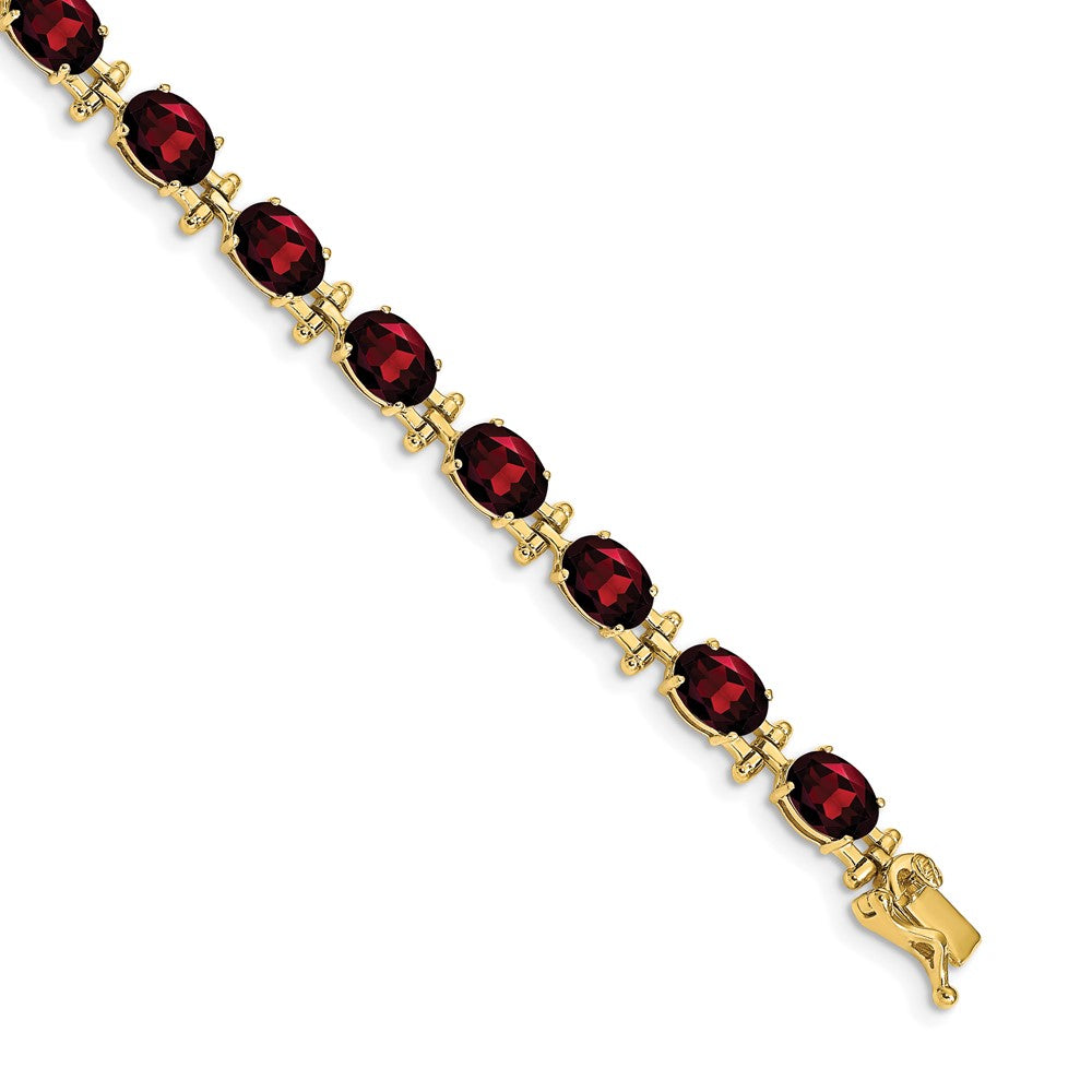 14k Garnet Bracelet 7 inches