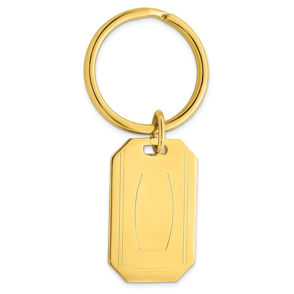 Gold-plated Kelly Waters with Engraveable Area Key Ring QGP3807