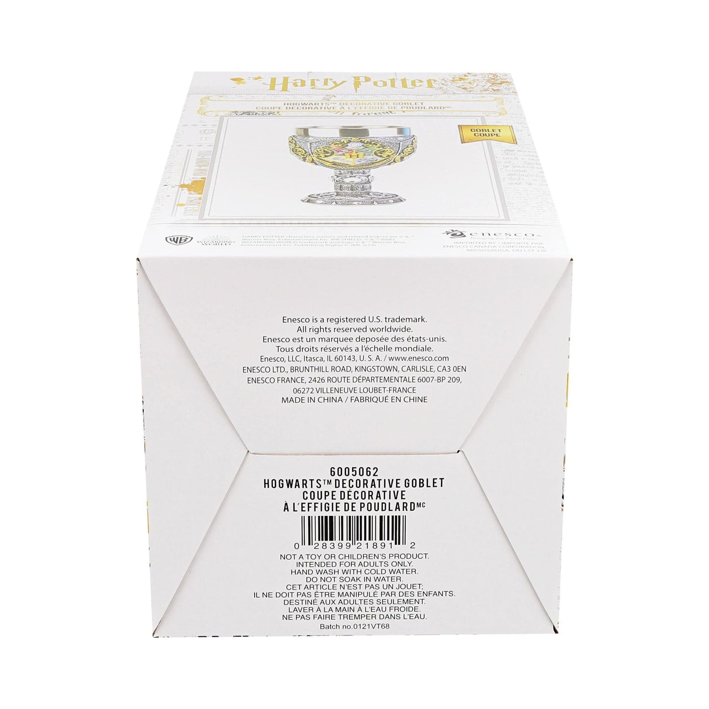 Enesco Wizarding World of Harry Potter Hogwarts Decorative Stainless Steel Resin Goblet 7in H