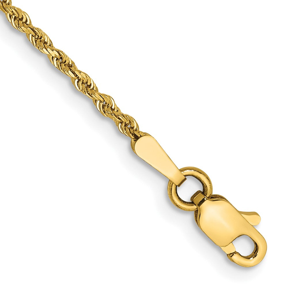 14K 8 inch 1.5mm Diamond-cut Rope with Lobster Clasp Chain 8 inches