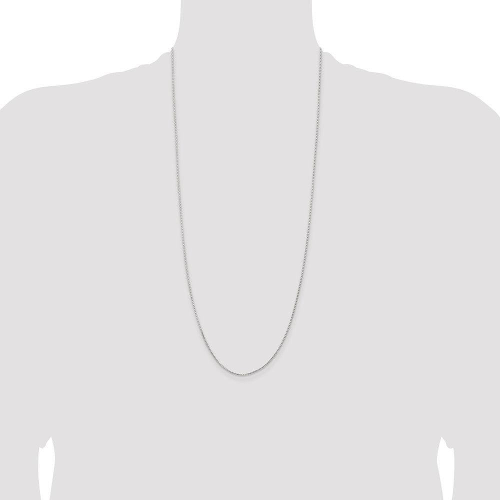 Sterling Silver 1.1mm Diamond-cut Round Box Chain 30 Inches