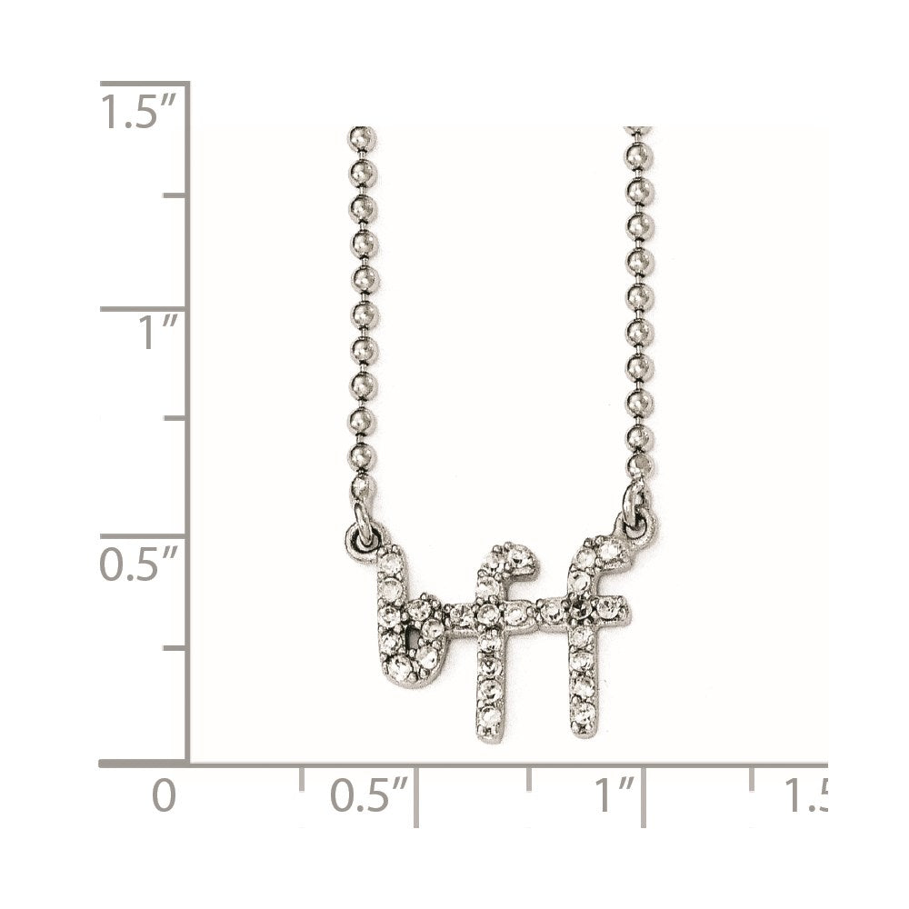 Cheryl M Sterling Silver CZ BFF 18in. Necklace