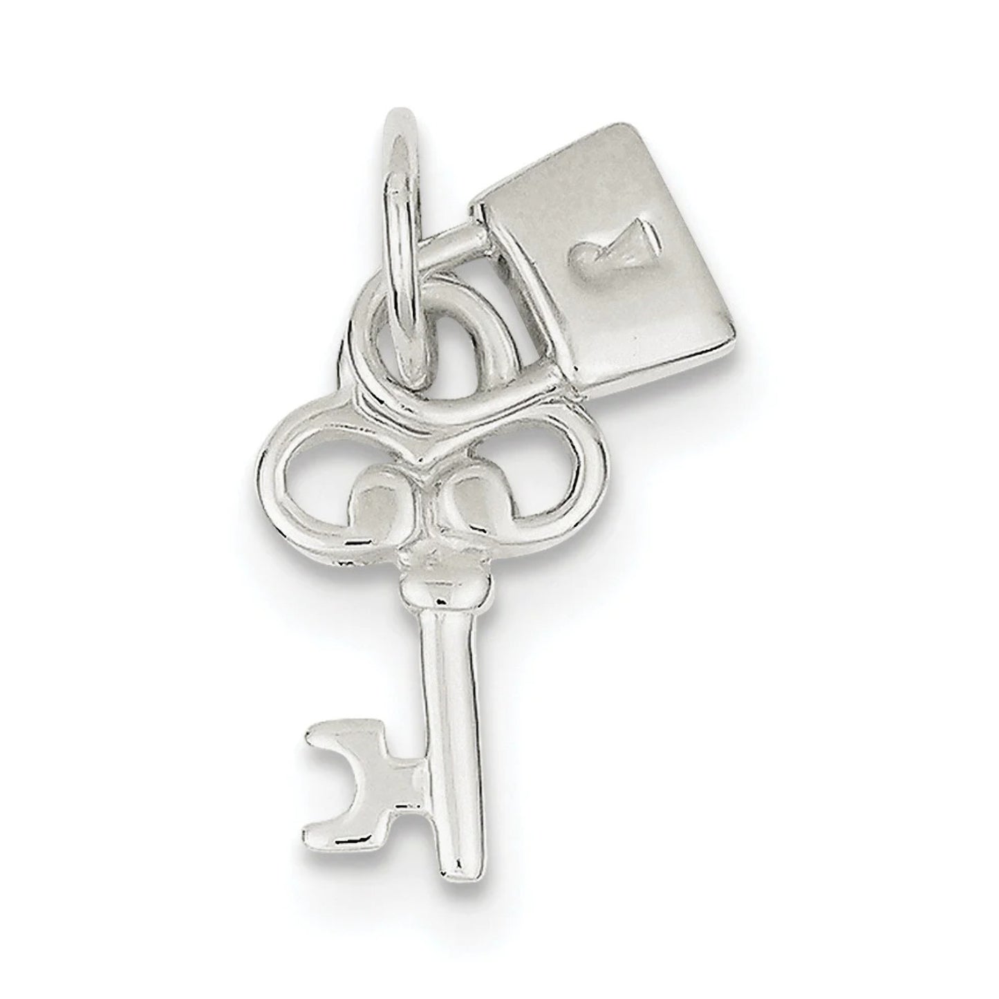 Sterling Silver Lock and Key Charm QC6195