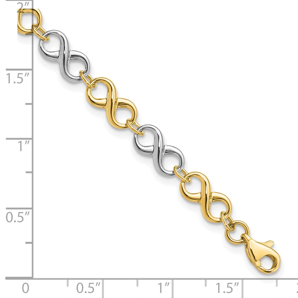 10K Two-tone Polished Infinity Bracelet