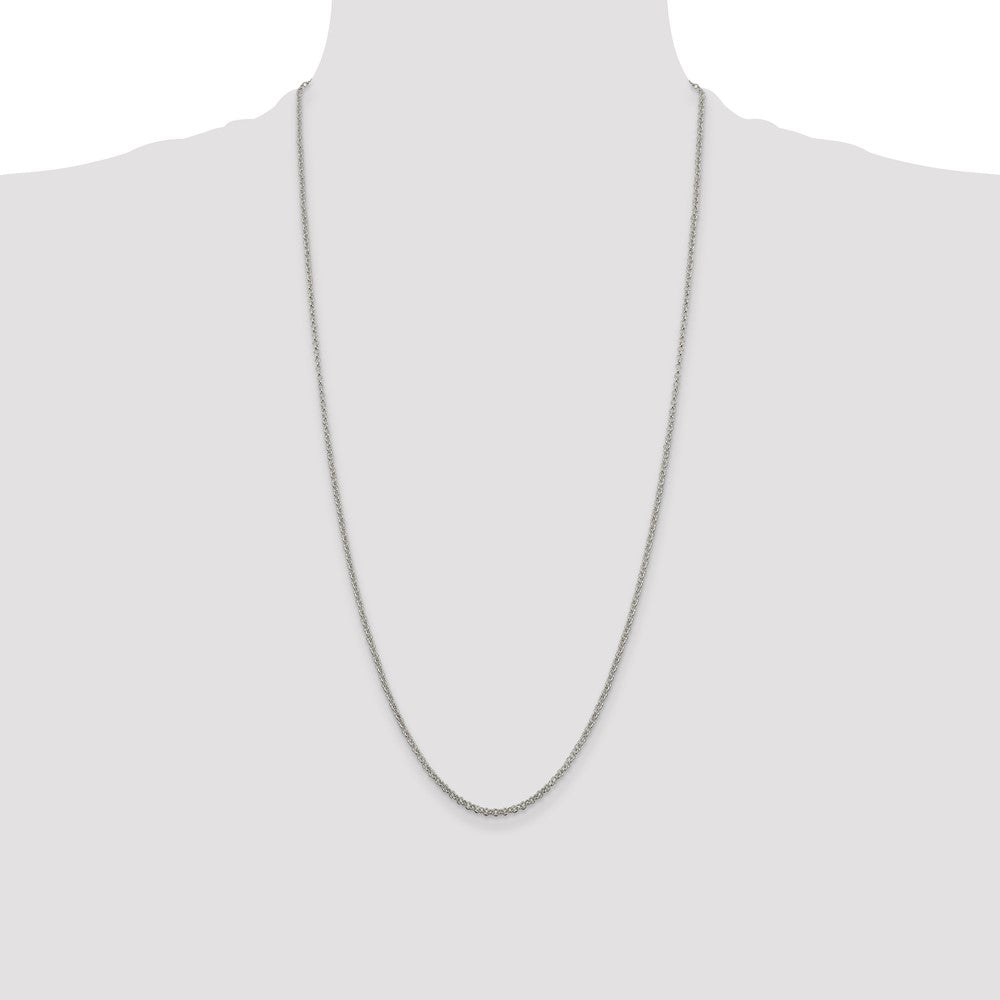 Sterling Silver 2mm Rolo Chain 28 Inches