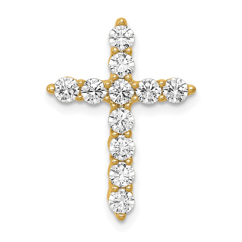 14k 3/4 carat Lab Grown Diamond VS/SI+ G+ Complete Cross Chain Slide Pendant
