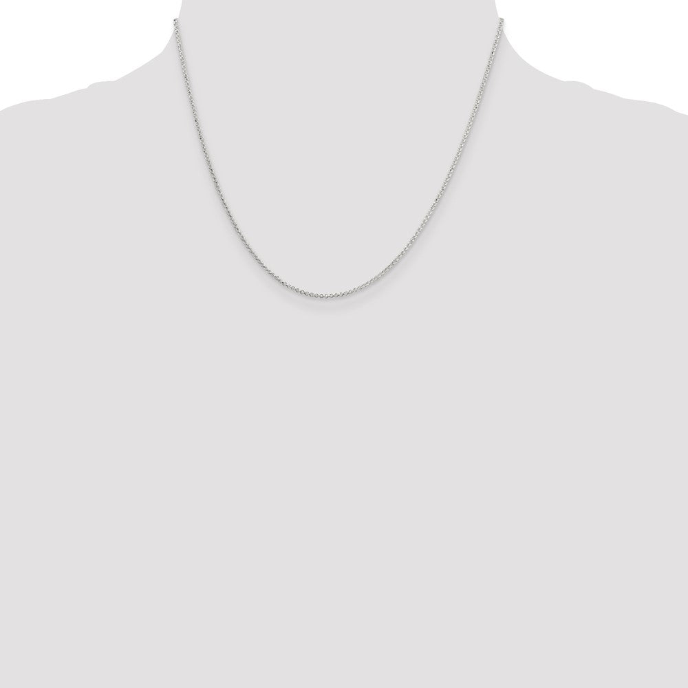 Sterling Silver 1.4mm Diamond-cut Rolo Chain 18 Inches