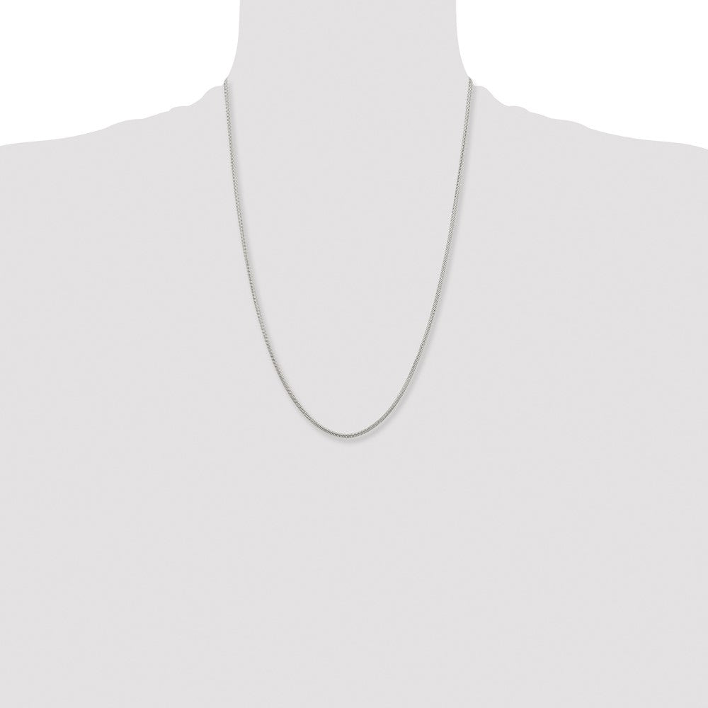 Stainless Steel Polished 2.4mm 24in Snake Chain