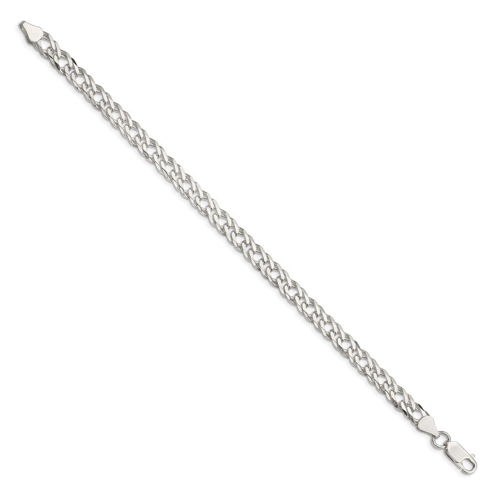 Sterling Silver 6.25mm 6 Side D/C Flat Double Curb Chain 7 inches