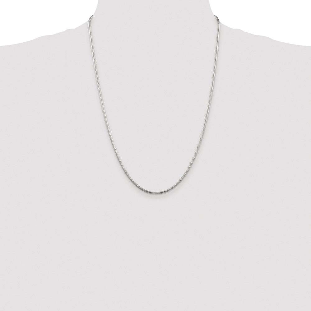 Sterling Silver Rhodium-plated 2mm Snake Chain