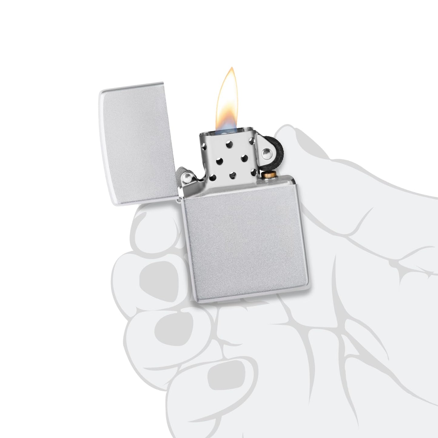 Zippo Windproof Satin Chrome? Pocket Lighter
