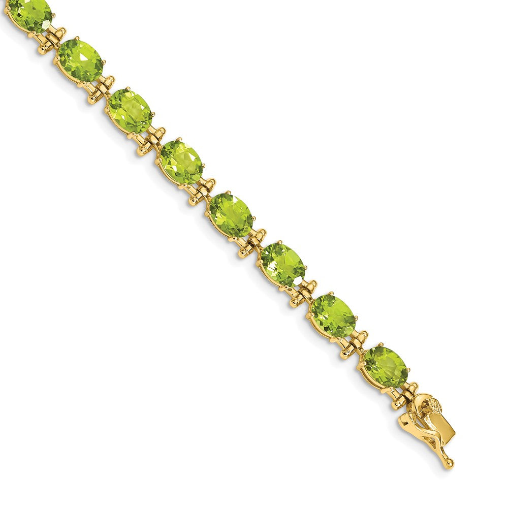 14k Peridot Bracelet 7 inches