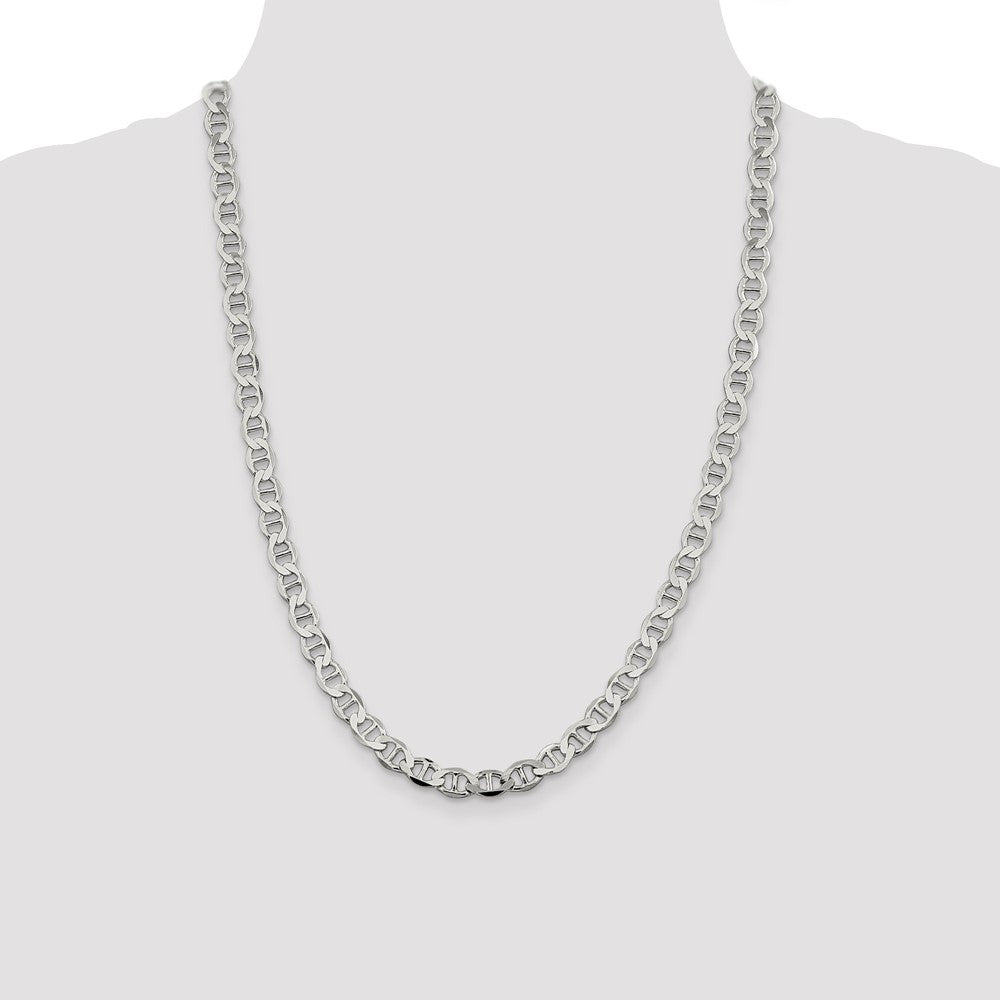 Sterling Silver 8.9mm Flat Anchor Chain 24 Inches