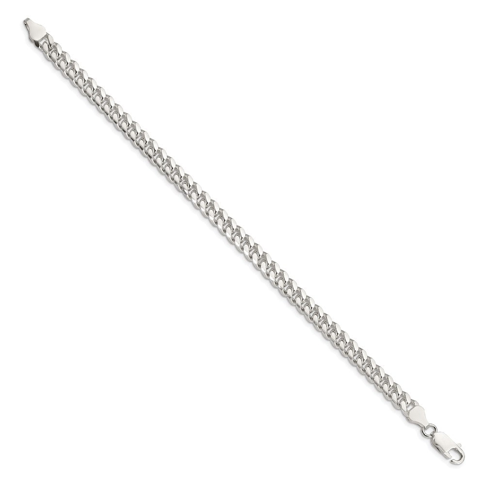 Sterling Silver 6mm Domed w/ Side D/C Curb Chain 8 inches