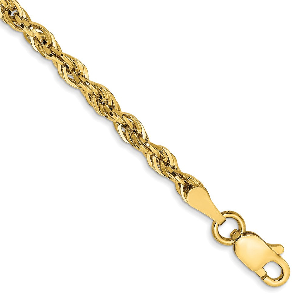 14K 7 inch 2.8mm Semi Solid Rope with Lobster Clasp Chain 7 inches