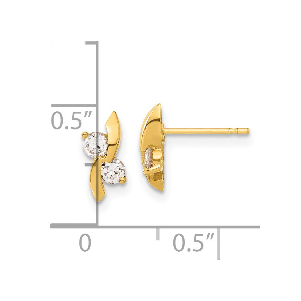 14k Madi K CZ Children's Post Earrings