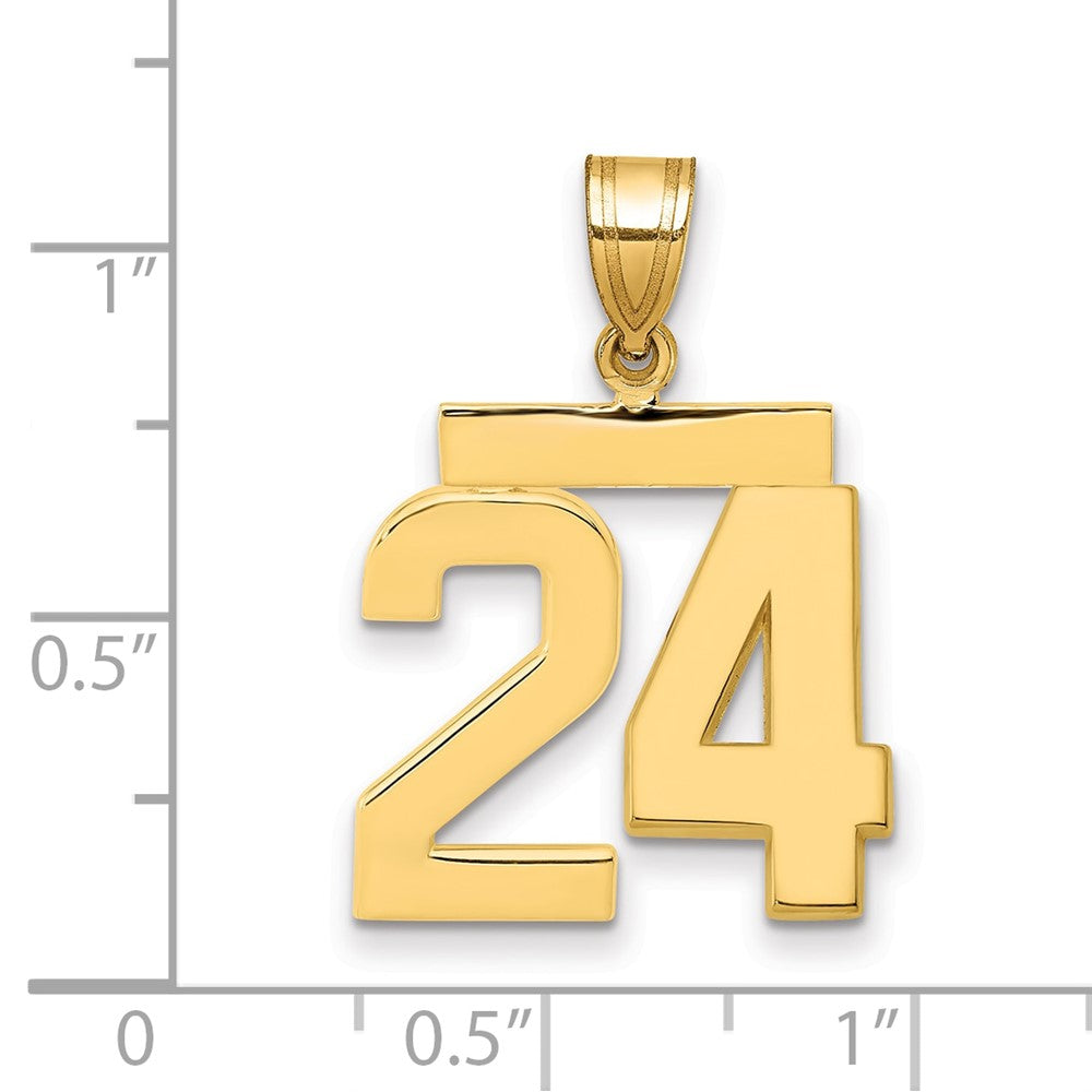 10k Medium Polished Number 24 Charm