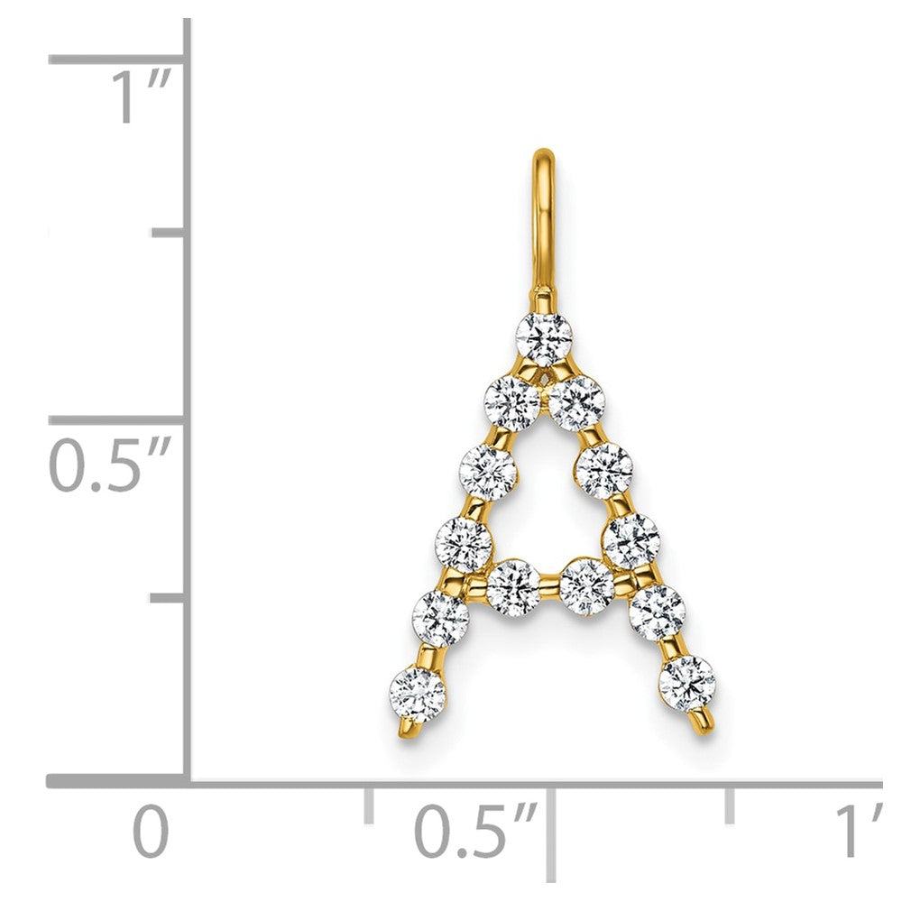 True Origin 14k 3/8 carat Lab Grown Diamond VS DEF Alphabet A Pendant