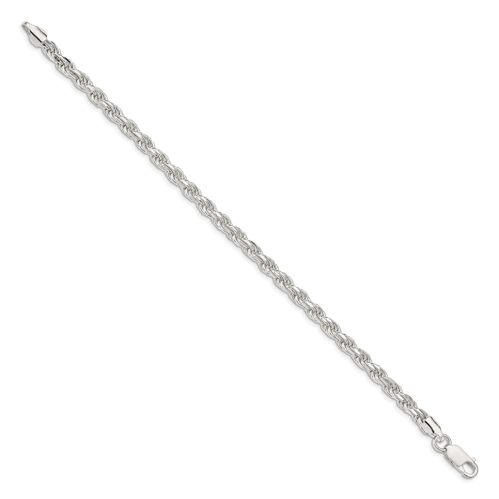 Sterling Silver 4.6mm Diamond-cut Rope Chain 9 inches