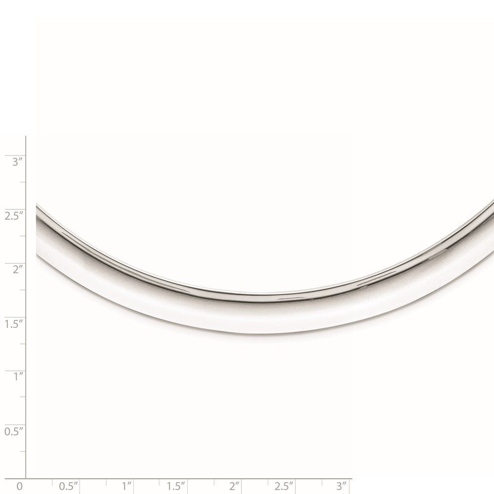 Sterling Silver Rhodium-plated Polished Slip-on Neck Collar