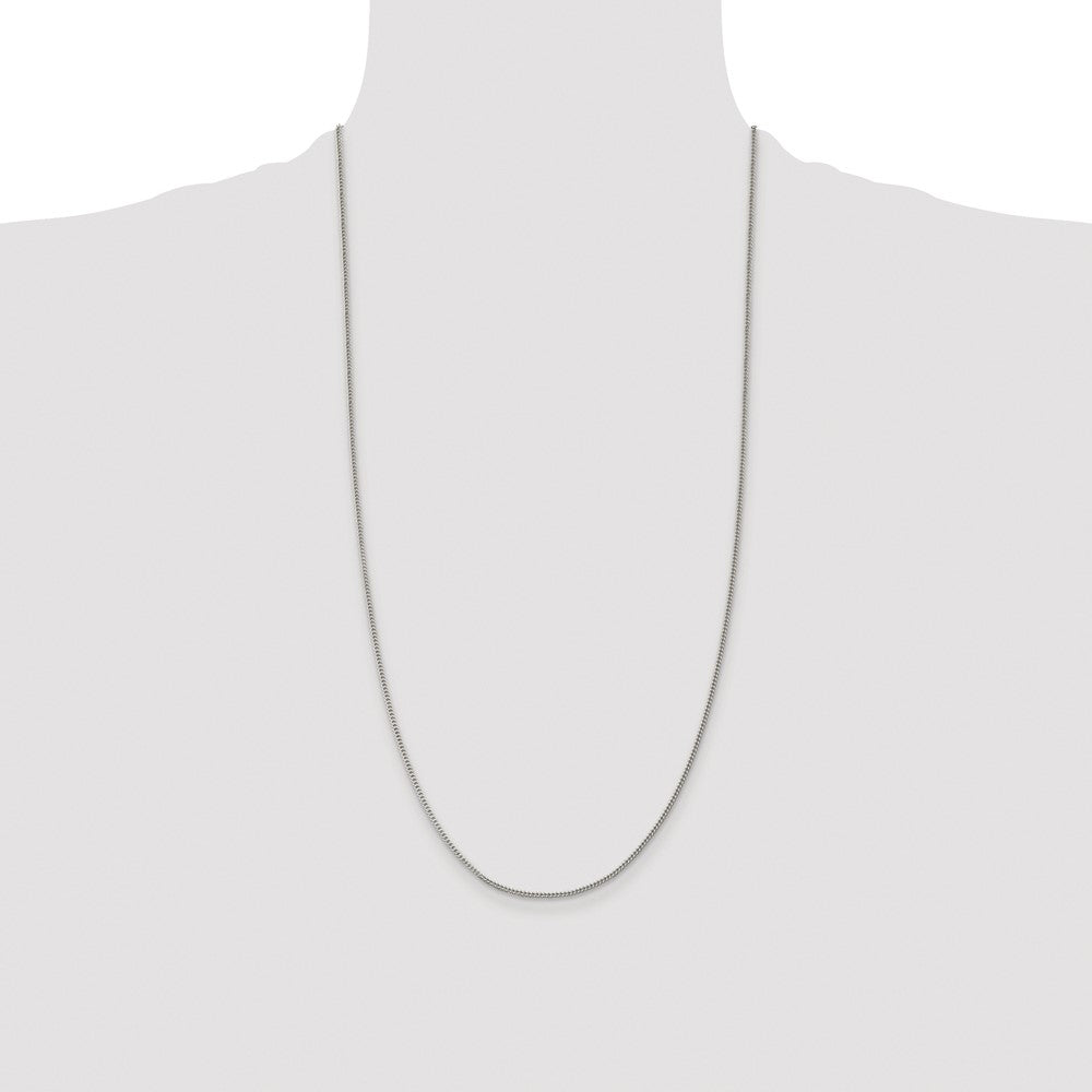 Sterling Silver Rhodium-plated 1.5mm Curb Chain