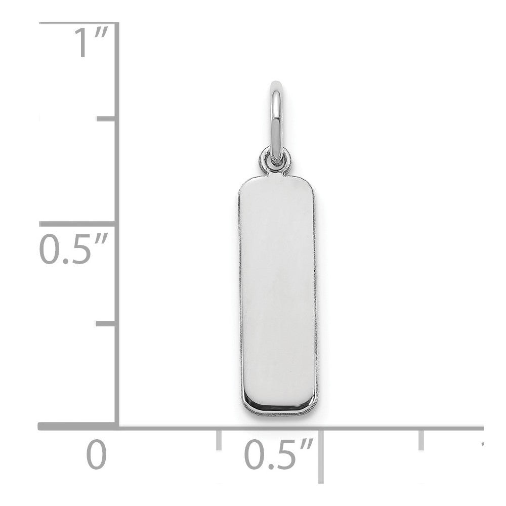 Sterling Silver/Rhodium-plated Small Blank Bar Charm