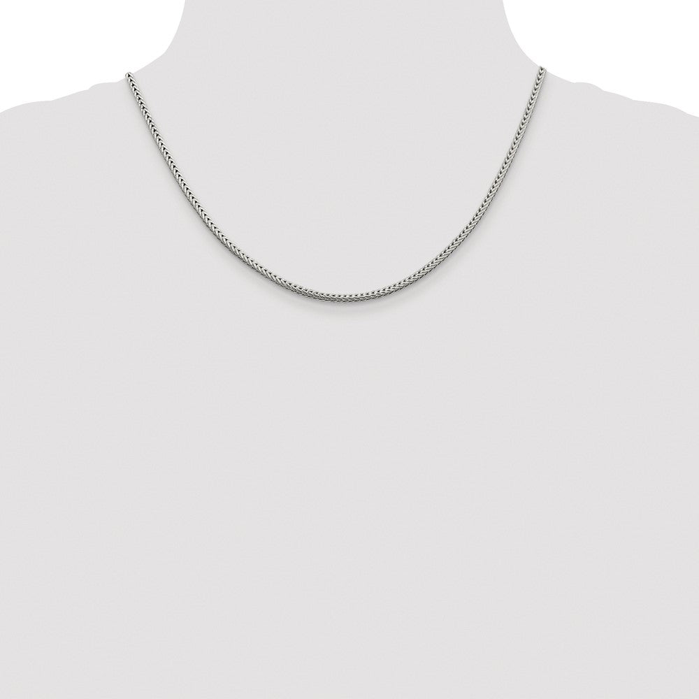Sterling Silver Rhodium-plated 2.5mm Diamond-cut Round Franco Chain